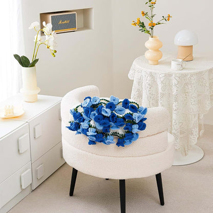 Crochet Flower Bouquet Throw Blanket for Decorative Home Decor