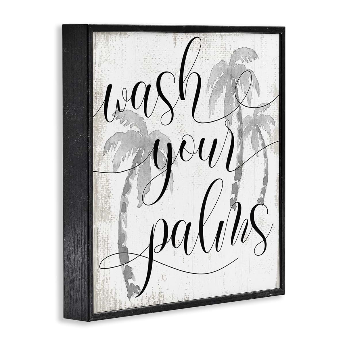 Stupell Industries Tropical Palm Pun Bathroom Humor 12x12 Inch Framed Giclée Print by Lil' Rue