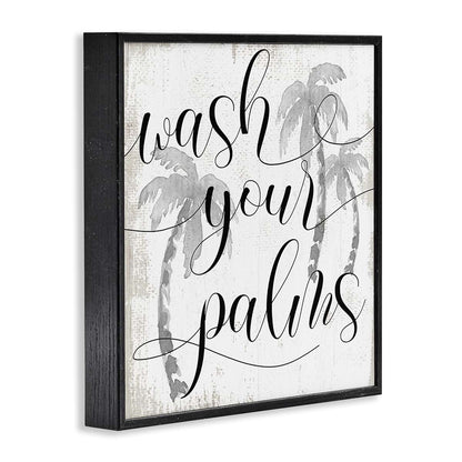 Stupell Industries Tropical Palm Pun Bathroom Humor 12x12 Inch Framed Giclée Print by Lil' Rue