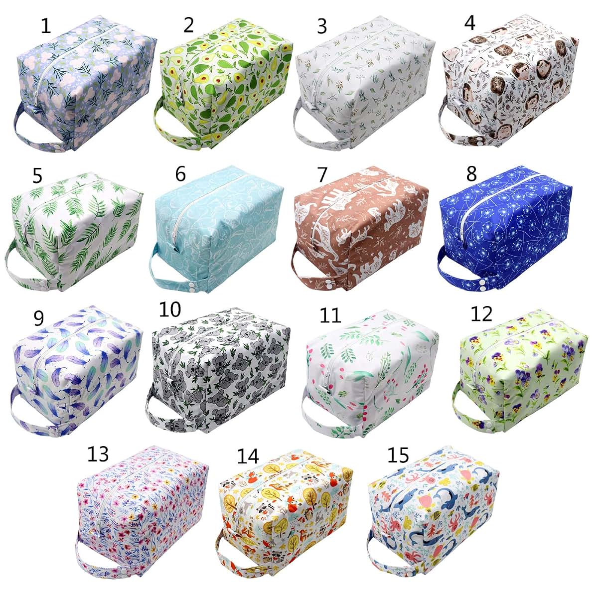 Reusable Cloth Diaper Wet Dry Bag with Hanging Buttons