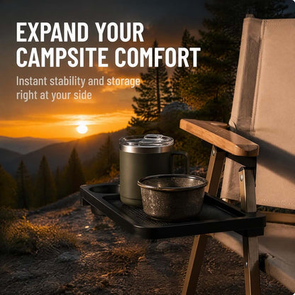 ＡＷＨＡＯ Camping Chair Cup Holder Tray Black Attachable Side Table (photo 3)