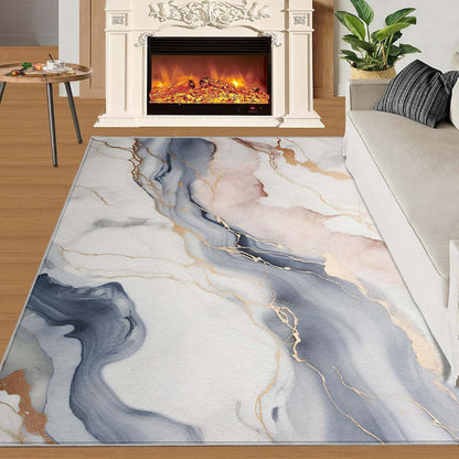 Hyguiuid Modern Luxury Marble Area Rug 5x6 - Stone Textured Marbling Area Rugs (photo 2)