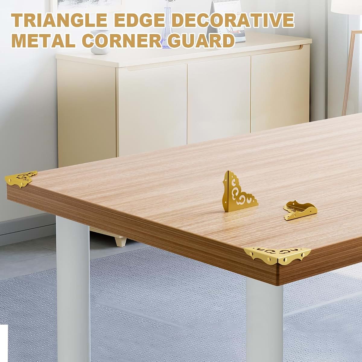 Corner Protectors for Furniture: Decorative Brass Guard Bumpers for Cabinets and Desks