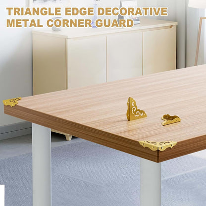 Corner Protectors for Furniture: Decorative Brass Guard Bumpers for Cabinets and Desks