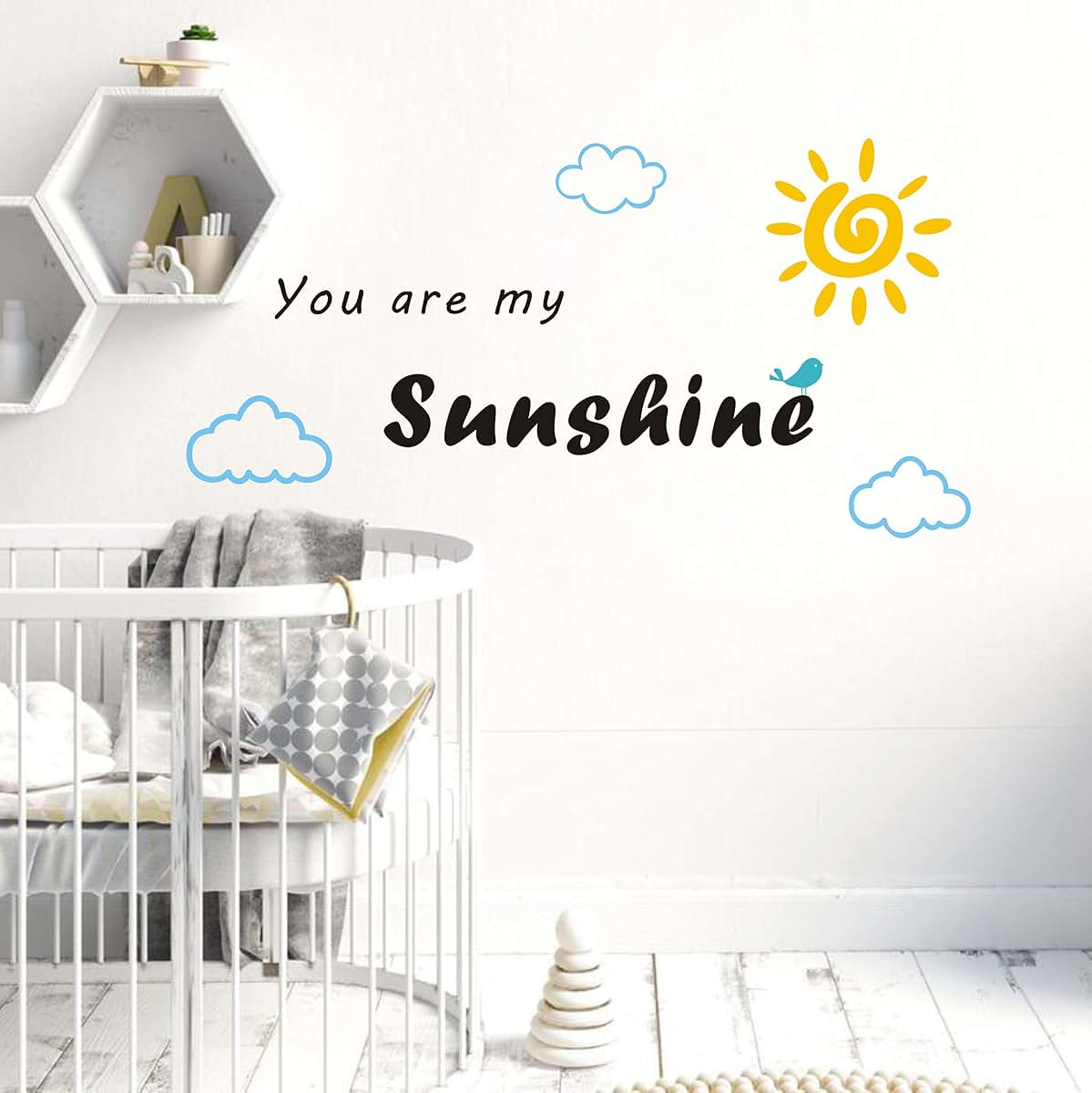 You Are My Sunshine Quote Vinyl Wall Decal Art for Kids Bedroom Decor