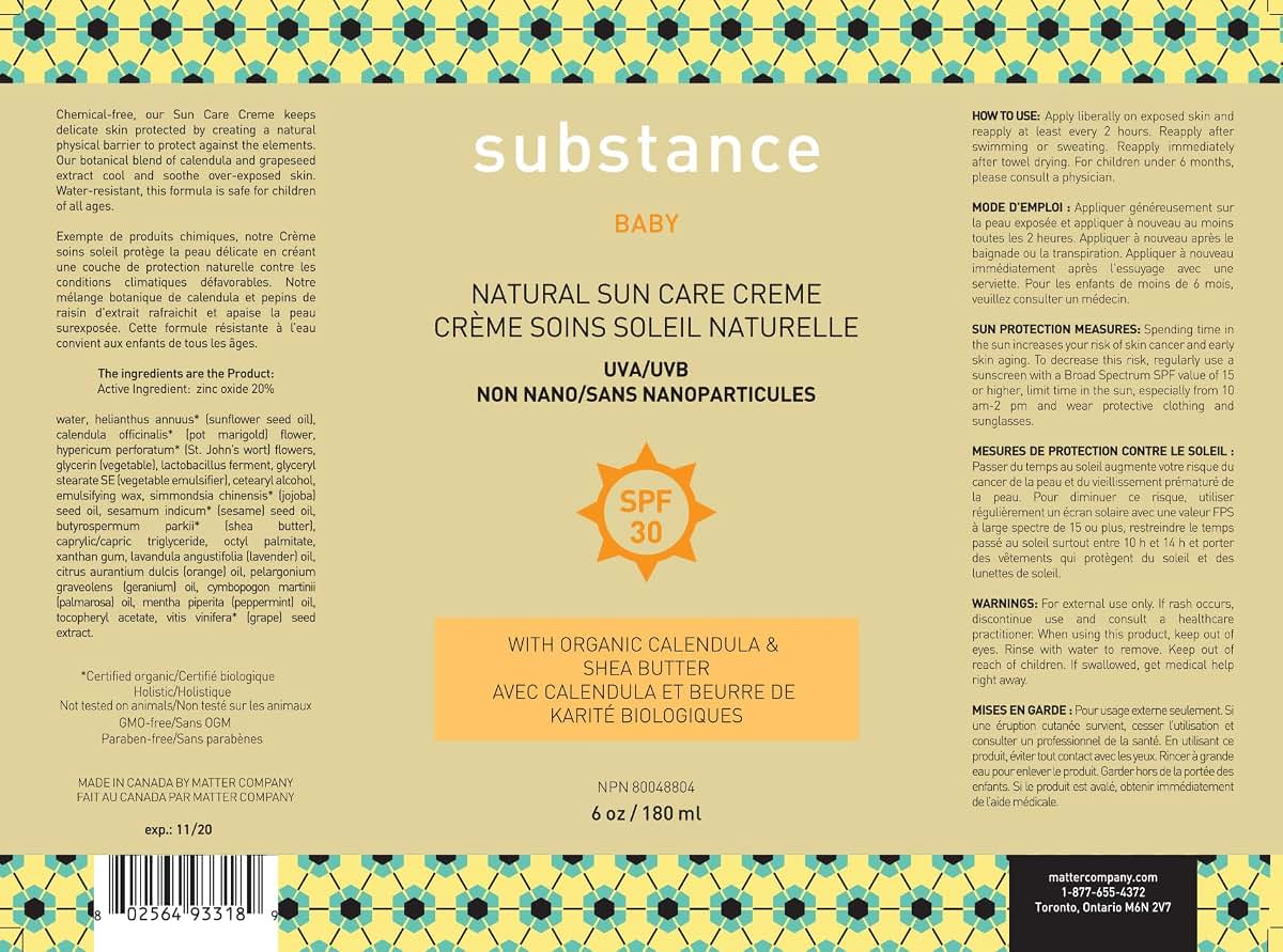 Substance Baby Sun Care Creme 180 ML