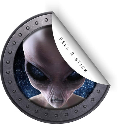 Stickit Graphix Grey Alien Wall Decal Space Porthole Window Sticker