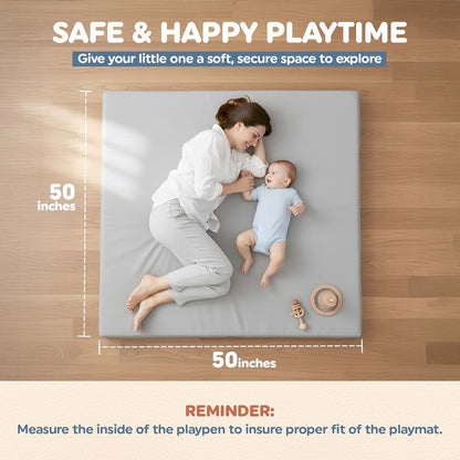 Motherly Haven Thick Baby Play Mat – 50x50x1 Rollable Foam Floor Mat for Kids, Tummy Time, Crawling & Safe Indoor Play (photo 2)