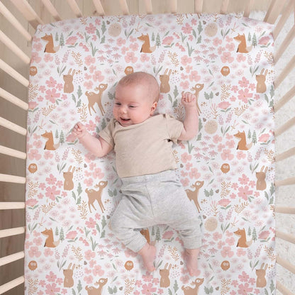 The Peanutshell 3 Piece Crib Bedding Set - Woodland Theme Nursery Decor