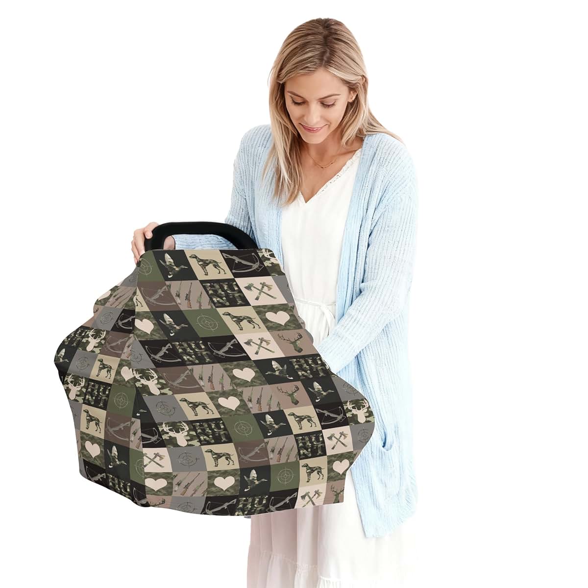 Cstdyfrv Hunting Patchwork Baby Car Seat Cover And Multi-Use Cover
