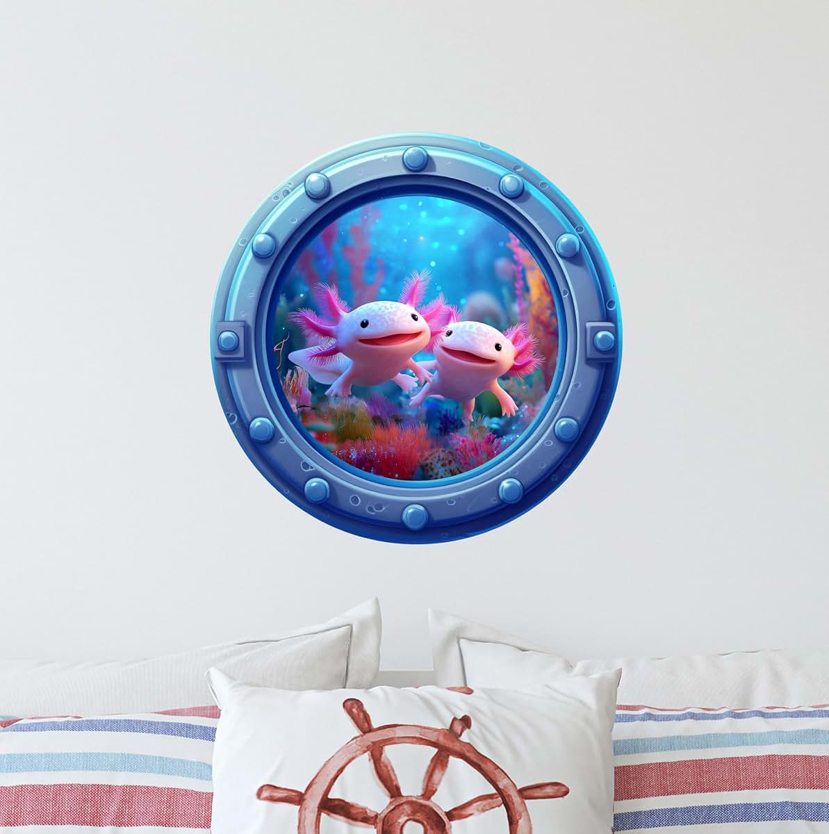 Stick It Graphix Portscape Axolotl Wall Decal For Kids Rooms