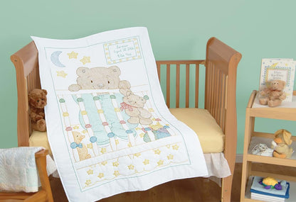 Jack Dempsey Needle Art Peek-A-Boo Teddy Crib Quilt Top (photo 2)