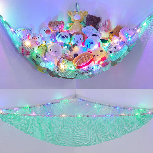 Unicorn Castle Toy Hammock Organizer with LED Light