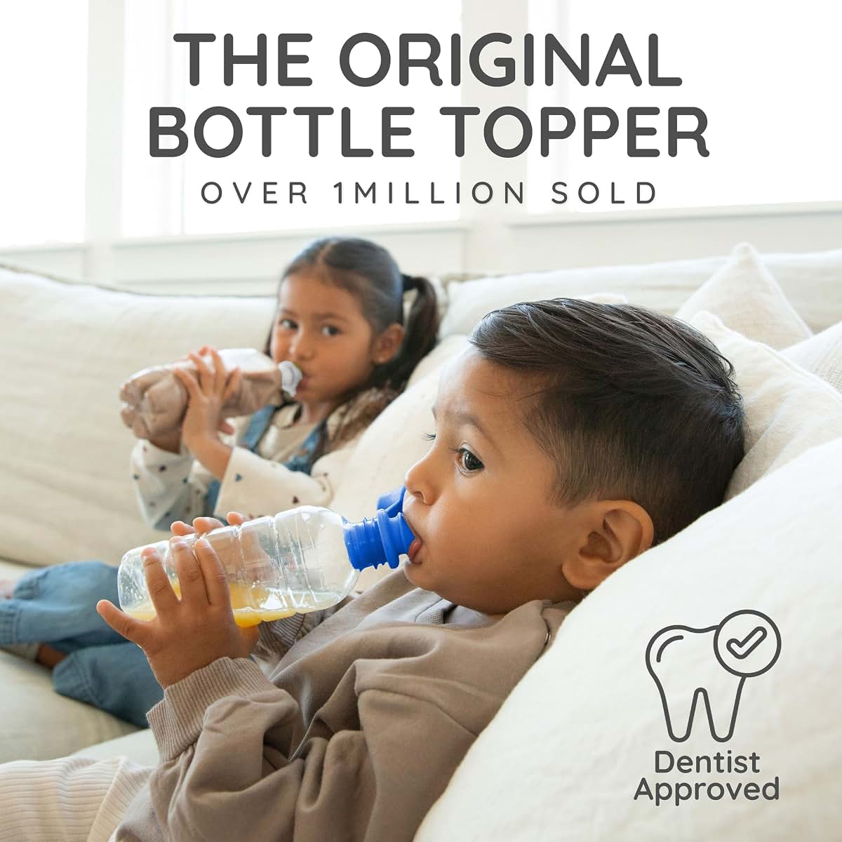 KiddiKap Original Bottle Topper, Silicone Sippy Spout, 3 Pack, July 4th (photo 2)