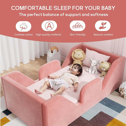 COSYSUPER Toddler Floor Bed With Removable Guardrails