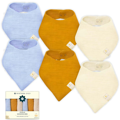 NintaraBaby Bandana Bibs - Cotton Muslin Bibs for Babies