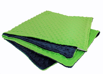 MEG ORIGINAL Navy Blue & Lime Green Minky Dot Baby Blanket 972 (photo 4)