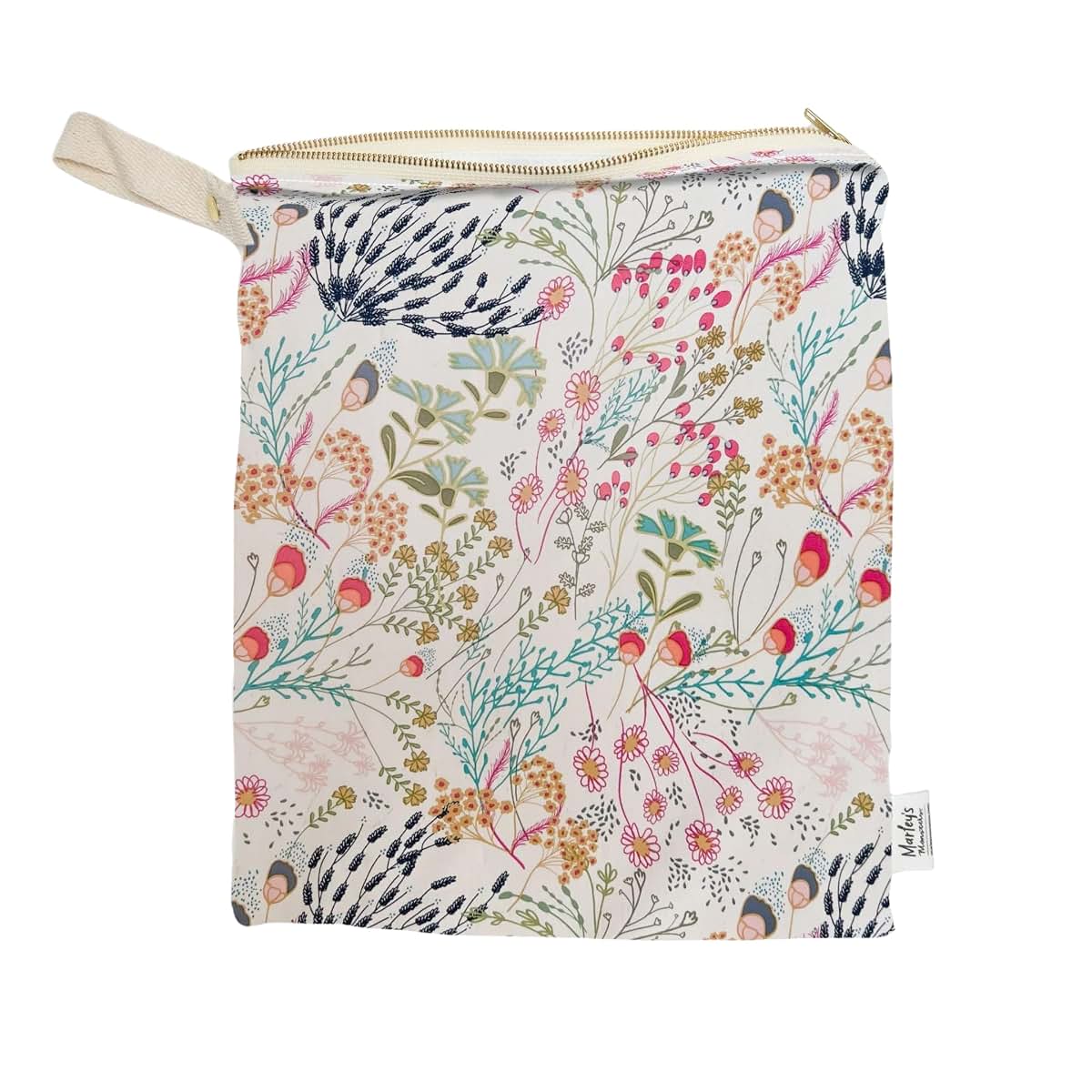 Marley's Monsters Large Wet Bag & Laundry Pouch In Ivory Floral