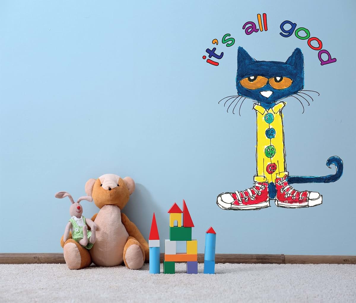 DS Inspirational Decals Removable Pete The Cat Vinyl Wall Decal (28" x 35")