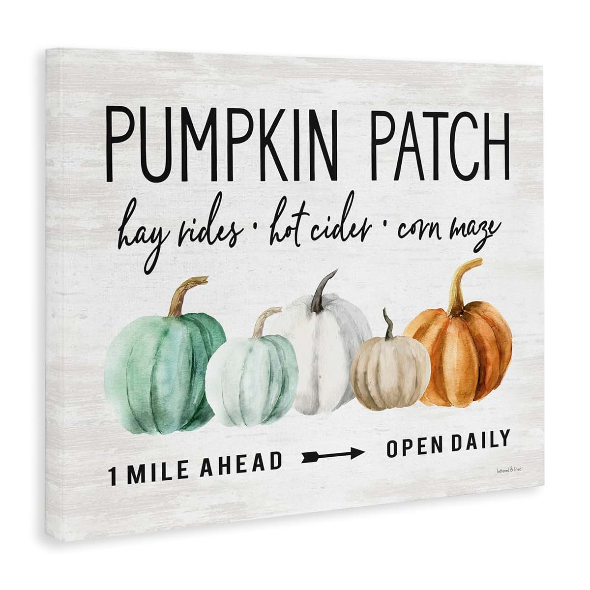 Stupell Industries Pumpkin Patch Farmhouse Canvas Art By Lettered And Lined Ready To Hang
