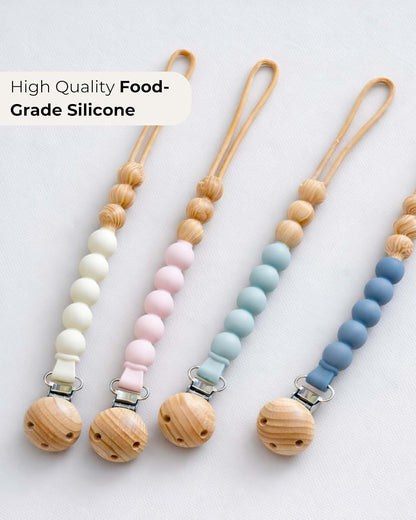 Hippypotamus Pacifier Clips - One Piece All Silicone Holder for Baby’s Binky & Teething Toys - No String Or Loose Beads (photo 2)