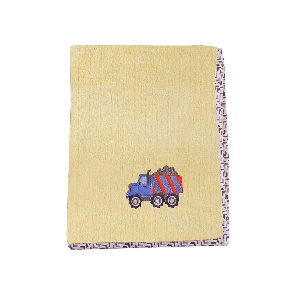 Bacati - Construction Multicolor Boys Plush Blanket (Yellow)