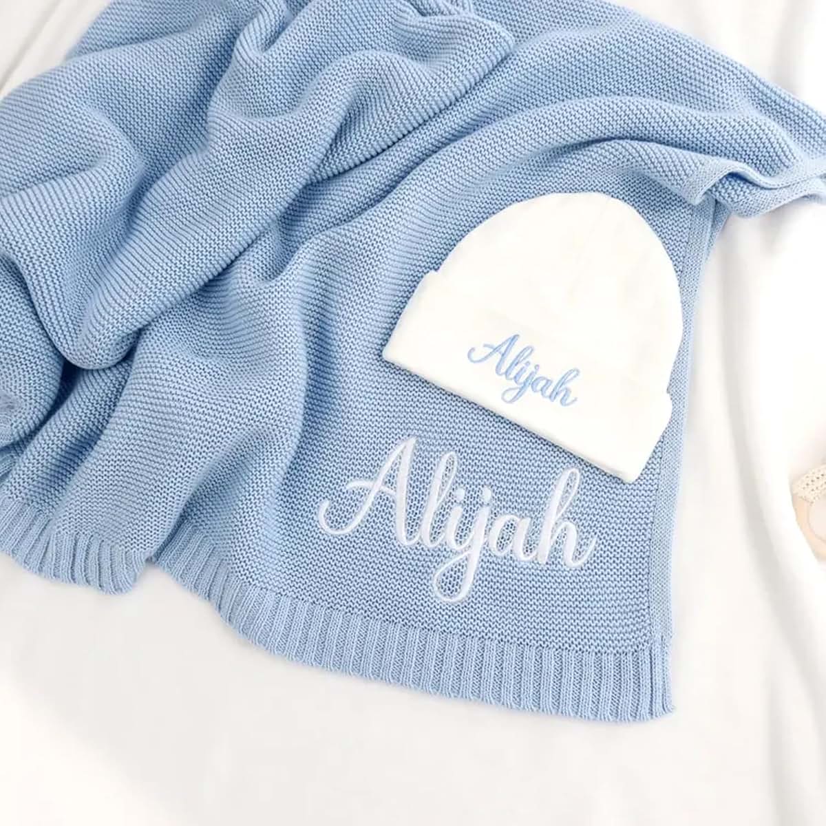 Grewear Personalized Baby Knit Blanket In 100% Cotton