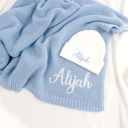 Grewear Personalized Baby Knit Blanket In 100% Cotton