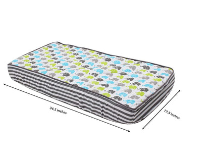 Bacati - Elephants Aqua/Lime/Grey Changing Pad Cover (Aqua/Lime/Grey) (photo 3)