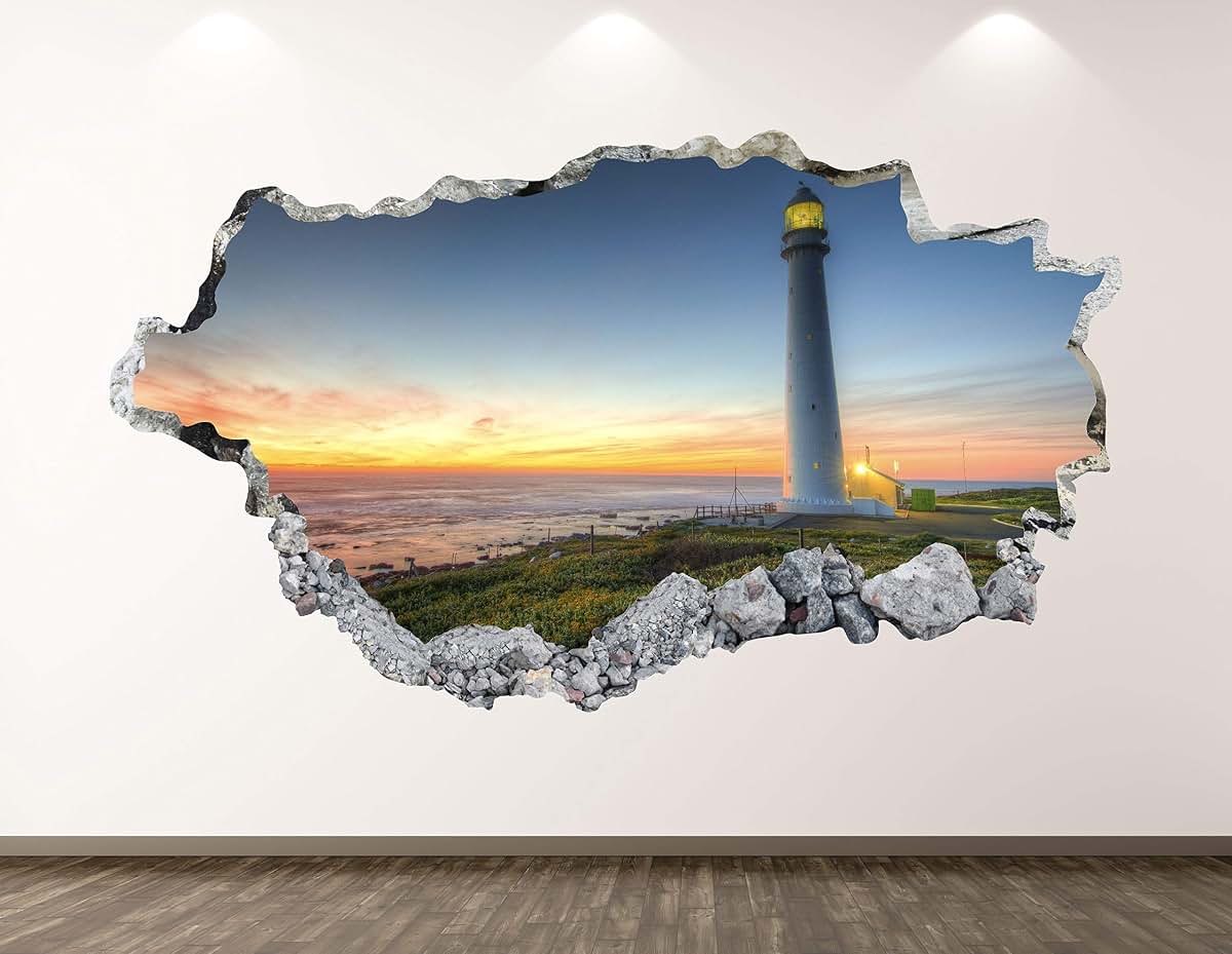 West Mountain Lighthouse Wall Decal 70" W x 40" H