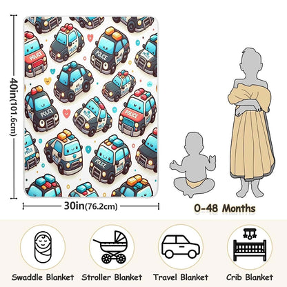 Nesatuwa Cute Police Cars Baby Blanket for Receiving and Swaddling