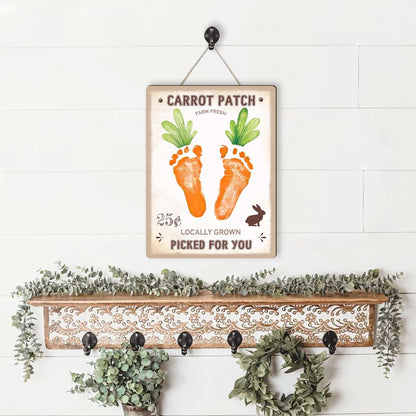 Beethis Personalized Baby's First Easter Footprint Hanging Sign (photo 3)
