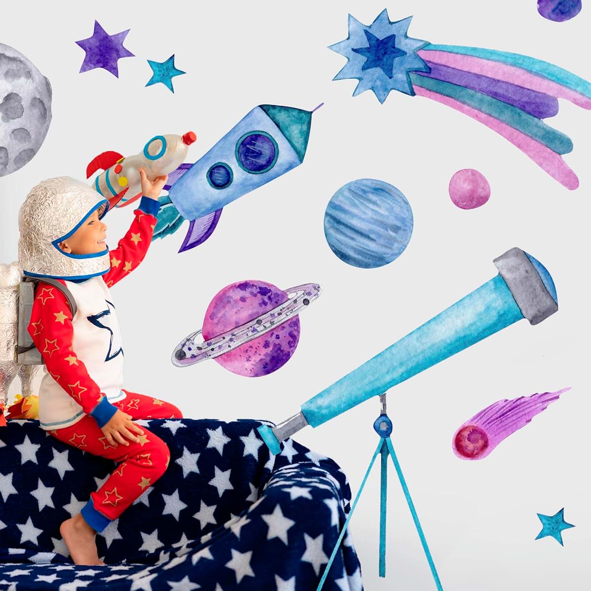 AdesiivoStudio Outer Space Peel And Stick Wall Decals