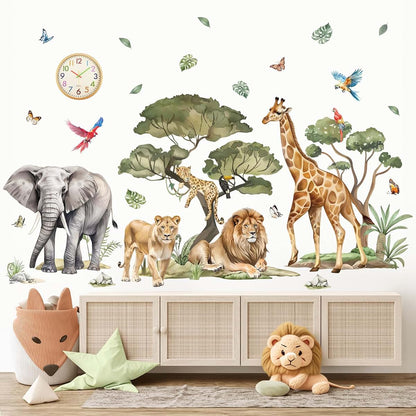 Wondever Jungle Animals Wall Decals Safari Elephant Lion Wall Stickers XL (photo 2)