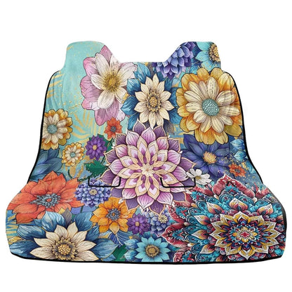 Dreaweet Car Seat Towel Cover Backseat Boho Floral Car Back Seat Cover Washable Quick Dry Sweat Towel Seat Covers for