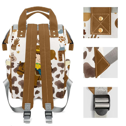 LiSoAkWE Horse Rodeo Western Personalized Diaper Bag Backpack,Customized Nappy Backpack for Travel Outdoor with