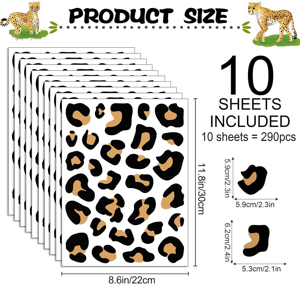DTLIFEK Leopard Print Wall Decal Black Animal Print Stickers