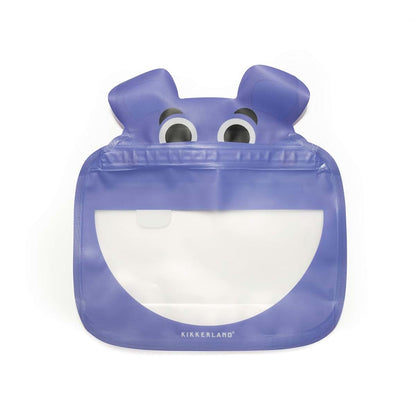 Kikkerland Hippo Zipper Bag, 3 Pack
