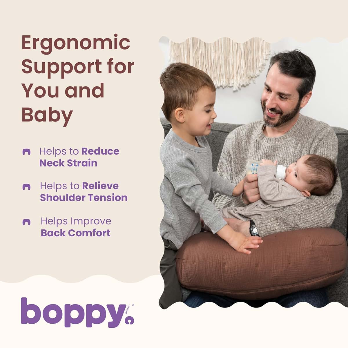 Boppy Nursing Pillow Cotton Muslin in Chestnut