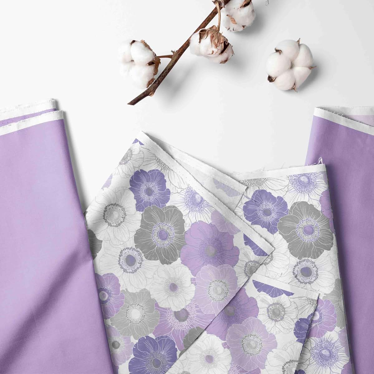 Bacati - Rod Pocket Window Valance Watercolors Purple Gray (photo 3)