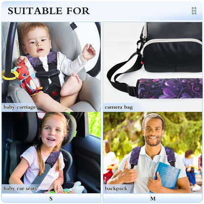 UMIRIKO Car Seat Belt Pad Covers, Purple Heart Flannel Cushion Strap Pads, 2 Pack (Small)