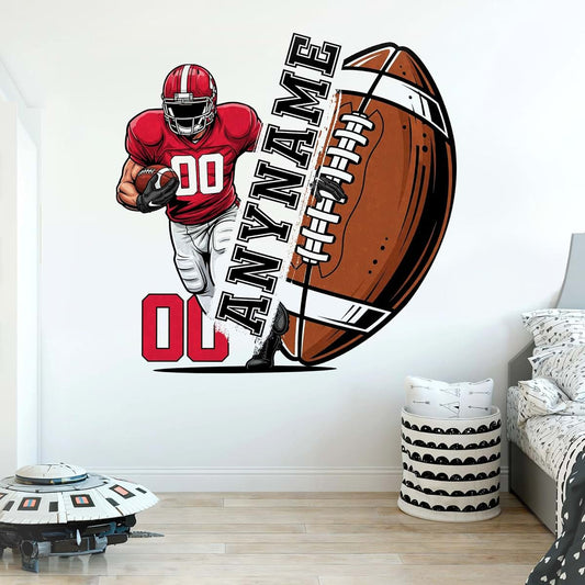 MAHT17STICKER Custom Football Player Sticker Personalized Football Sport Player Team Name Number Transparent DTF Large