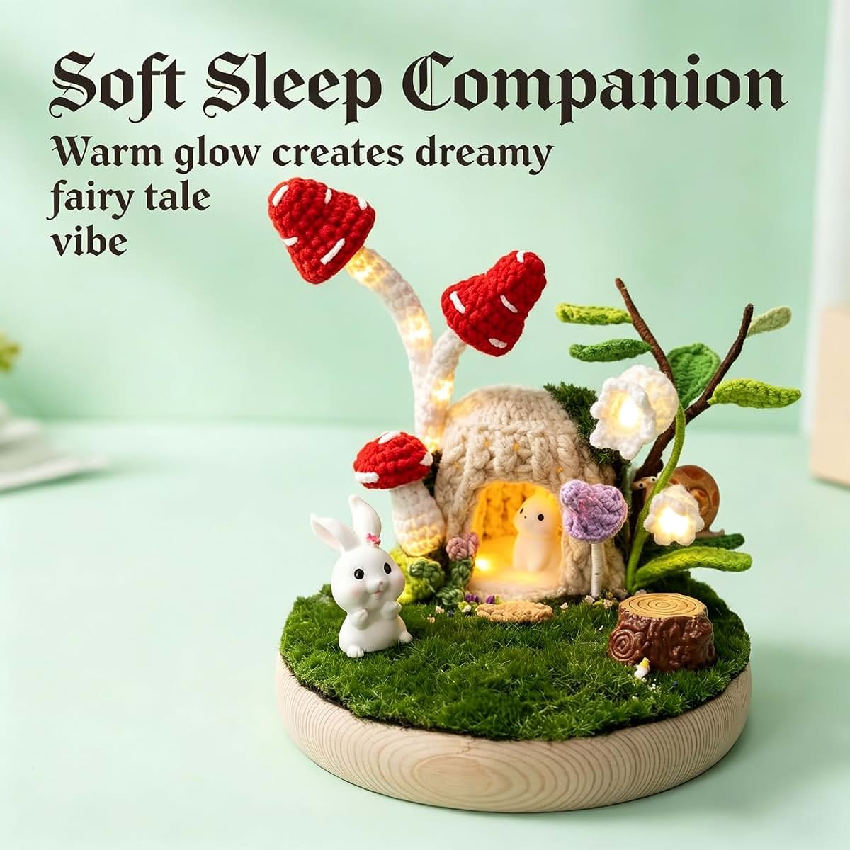 Svetilnikya Handmade Crochet Mushroom Night Light, Multicolored Small Desk Lamp (photo 2)