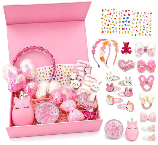 Girls Hair Accessories Gift Set Kit for Styling Ages 4-8