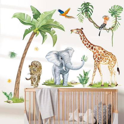 Wondever Jungle Safari Animals Wall Stickers