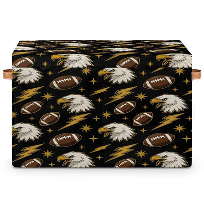 Mifewlor Large Toys Storage Box with Lid Football Bald Eagles