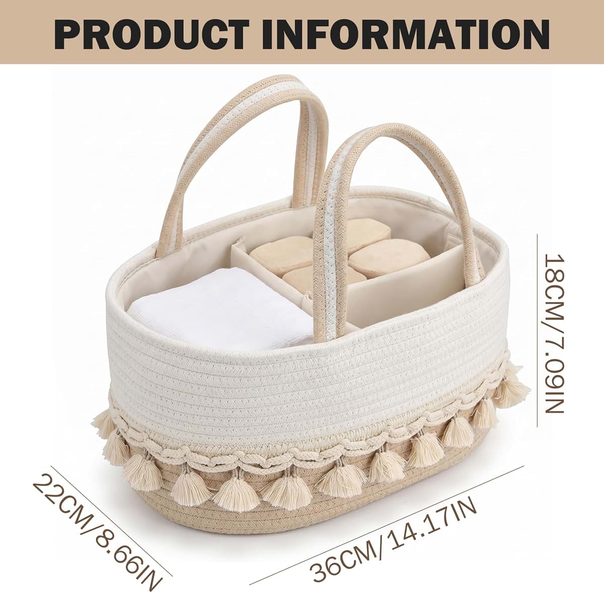 AwnsIMfreien Baby Diaper Caddy Organizer with Detachable Dividers (photo 2)
