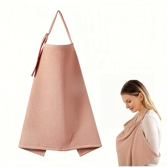 ETOFIXEE Waffle Weave Multifunctional Nursing Cover - 100% Cotton Breathable Breastfeeding Scarf (30x36 Inch)