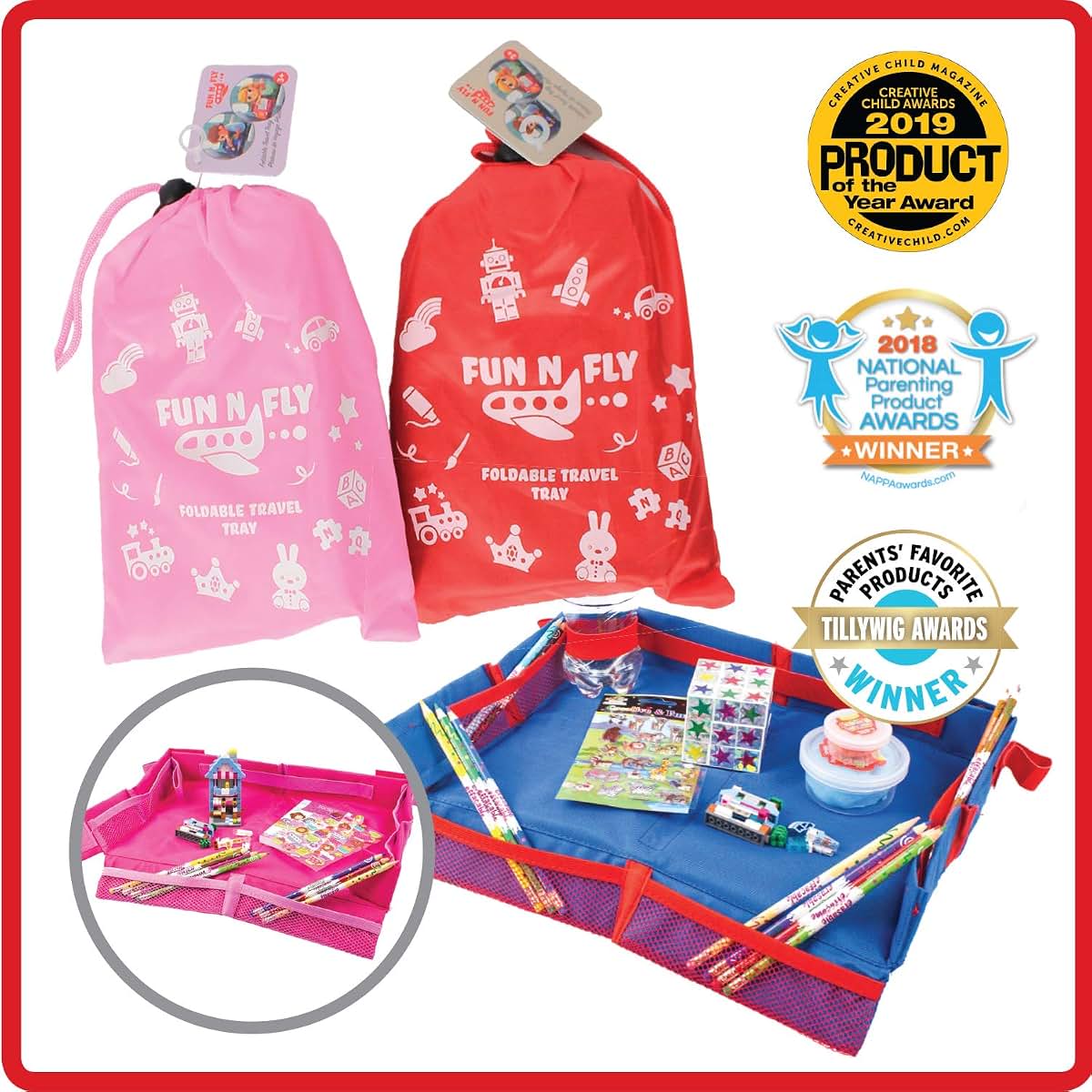 Mommy Brain Creatives Foldable Airplane Tray for Kids