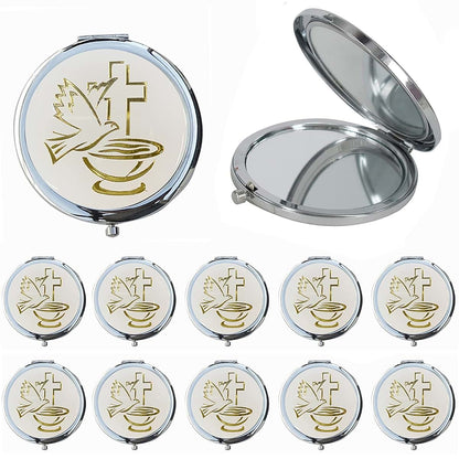 WE 12-Pack Baptism Compact Mirrors with Gift Bags - Christening Party Favors